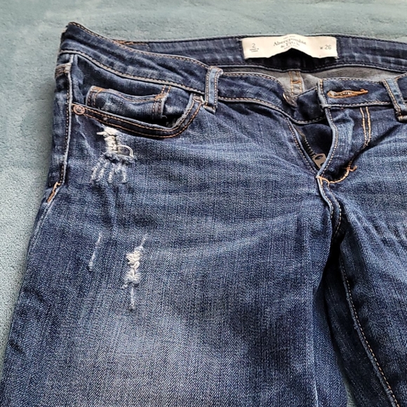 Abercrombie distressed skinny jeans denim 2R 26 - Picture 3 of 7